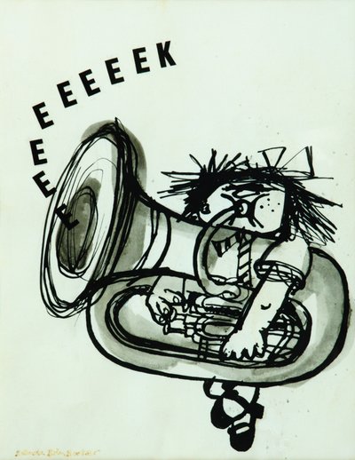 Eeeeeeeek! (kağıt üzerine mürekkep) by Brenda Brin Booker