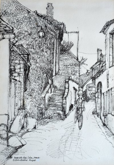 House with steps, Culen, France  by Brenda Brin Booker
