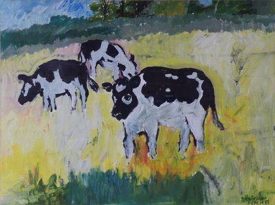 Çayırda Genç Bullocks, 1982 by Brenda Brin Booker