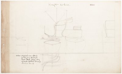 Demi-Mail Phaeton için çalışma çizimi, no. 20400 by Brewster and Co.