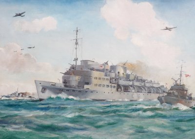 HMS Prins Albert, 19 Ağustos 1942, No 4 Komando taşıyan Dieppe yolunda by Brian Joseph Mullen