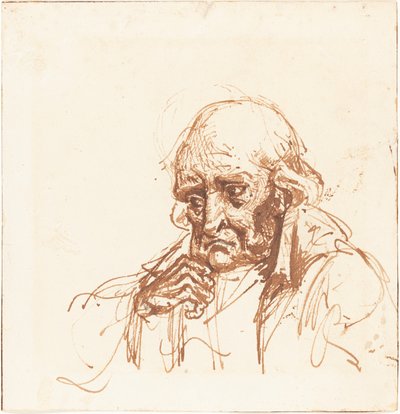Yaşlı Bir Adamın Başı by British 19th Century