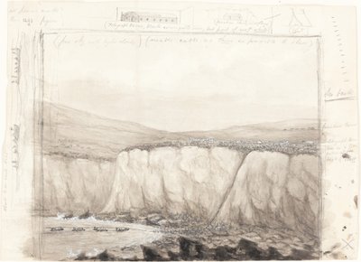 Bir Uçurumun Yanındaki Teknelerin Kroki by British 19th Century