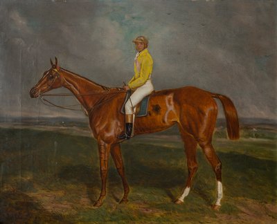 Jokeyli Kestane Yarış Atı, 1860-90 dolayları (tuval üzerine yağlı boya) by British School