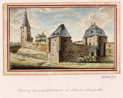 Bir dizi eskiz, Büyük Britanya, Kıta ve Amerika 1772-1778'deki görünümler (suluboya) by British School