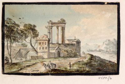 Bir dizi eskiz, Büyük Britanya, Kıta ve Amerika 1772-1778'deki görünümler (suluboya) by British School