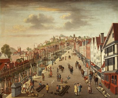 Broad Quay, Bristol, c.1760 (tuval üzerine yağlı boya) by British School