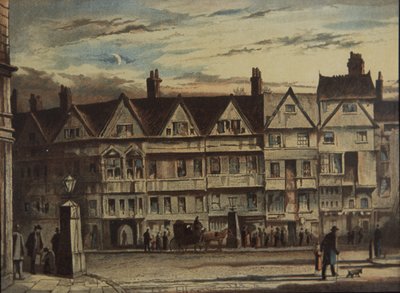 Holborn Barlar, Prudential Assurance Co tarafından satın alınmış ve restore edilmiş, c.1884 (renkli taş) by British School
