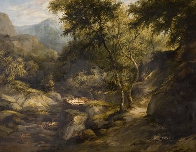 Nehir Manzarası, 19. yüzyıl ortası (tuval üzerine yağlı boya) by British School