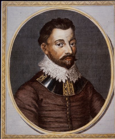 Sir Francis Drake, tüccar ve korsan (renkli gravür) by British School