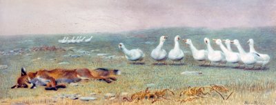 Tilki ve Kaz Oyunu, 1868 by Briton Riviere