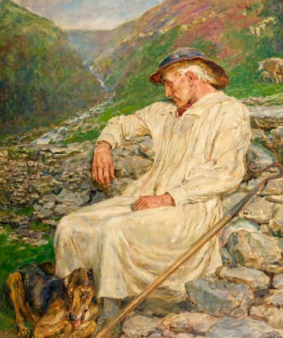 Michael ve Bitmemiş Koyun Ağı, tuval üzerine yağlı boya 1920 by Briton Riviere