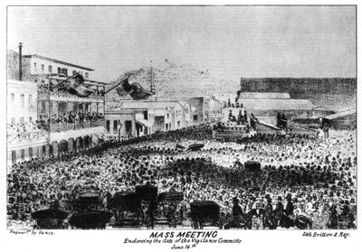 Fort Vigilant dışında bir kitle toplantısı, Sacramento, California, 1856 1937. by Britton and Rey