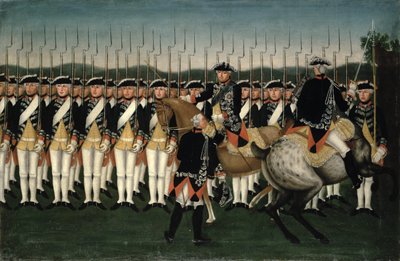 Hessen Muhafız Alayı ile Friedrich II (1712-86) by Brock