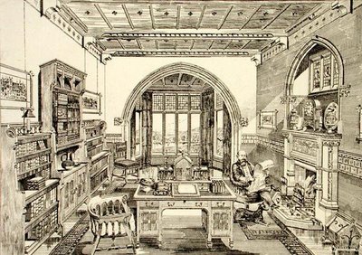 Bir Kütüphanenin İç Görünümü by Bruce James Talbert