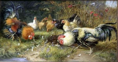 Bir manzara içinde kümes hayvanları by Bruno Andreas Liljefors