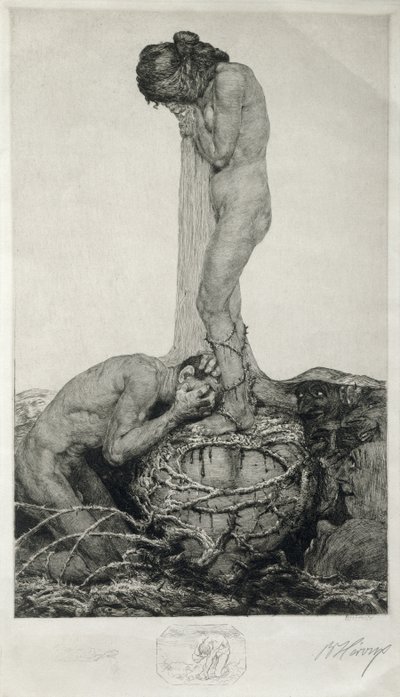 ದುಃಖ, 1916 (ಕಾಗದದ ಮೇಲೆ ರೀಮಾರ್ಕ್ ಪ್ರೂಫ್ ಎಚ್ಚಣೆ) turk by Bruno Heroux