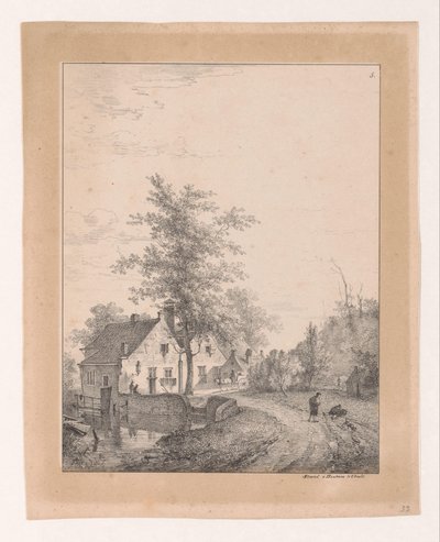 Evleri olan köy yolu Manzaralar (dizi başlığı) by Bruno van Straaten (I)