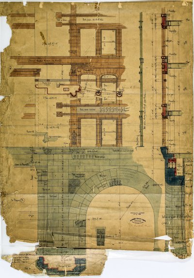 Rookery Binası, Chicago, Illinois, Yükseklik ve Bölüm by Burnham and Root