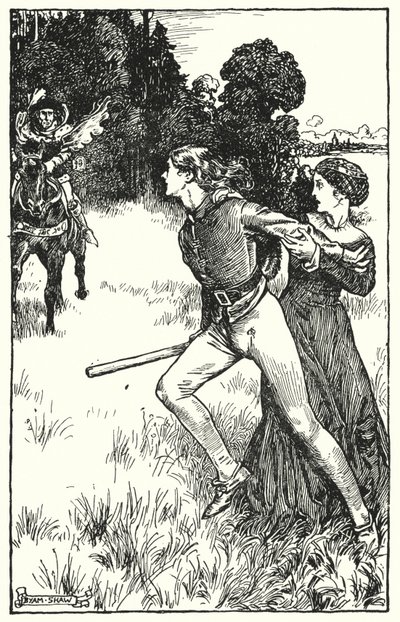Charles Reade (lito) tarafından Manastır ve Ocak için İllüstrasyon by Byam (after) Shaw