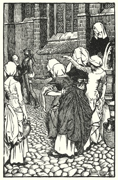Charles Reade (lito) tarafından Manastır ve Ocak için İllüstrasyon by Byam (after) Shaw