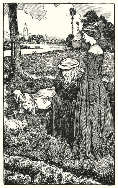 Charles Reade (lito) tarafından Manastır ve Ocak için İllüstrasyon by Byam (after) Shaw