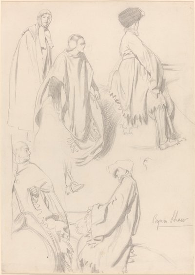 Ortaçağ Elbiseli Erkek ve Kadın Çalışmaları by Byam Shaw