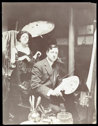 Harrison Fisher ve Model, 1908-9 (gümüş jelatin baskı) by Byron Company