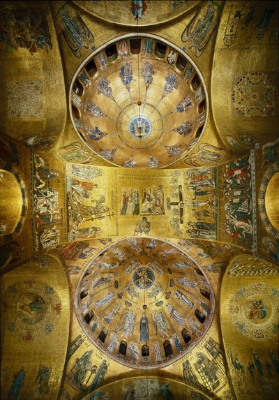 Bizans mimarisi: Altın zemin üzerine mozaikli kubbelerin görünümü (Romanesk ve Bizans tarzı), Pentekote (1250-1300) ve Yükseliş