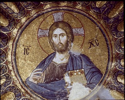 Christ pantocrator (ya da şanlı Mesih) (Mozaik, 5-14. yüzyıl) by Byzantine