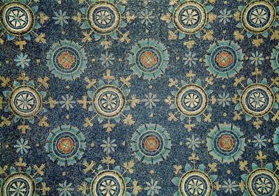 Tonoz mozaiğinden çiçek süslemenin detayı by Byzantine