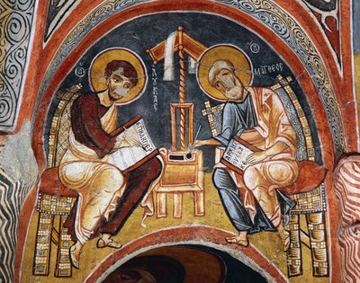 İncil yazarları Mark ve John, Karanlık Kilise (Karanlık Kilise) (12.-13. yüzyıl), Göreme (Unesco Dünya Mirası Listesi) by Byzantine