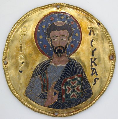 İkon Çerçevesinden Aziz Luka Madalyon, c.1100 (altın, gümüş ve emaye işi emaye işi) by Byzantine