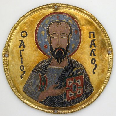 İkon Çerçevesinden Aziz Paul Madalyon, c.1100 (altın, gümüş ve emaye işi) by Byzantine