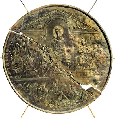Theodosius I (346-395), MS 4. yüzyıla ait Missorium (büyük gümüş tabak) (gümüş) by Byzantine