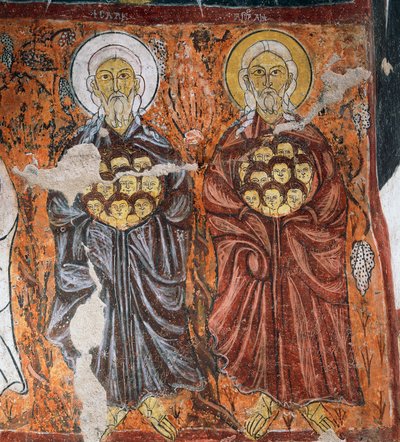 Masumların Koruyucu Azizleri, Bizans freski (1212), Gülşehir Karşı Kilise (Aziz Yuhanna Kilisesi), Göreme (Unesco Dünya Mirası Listesi) by Byzantine