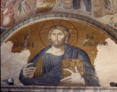 Pantokrator İsa'nın (ya da ihtişamlı İsa'nın) temsili (1310-1320 Mozaiği) by Byzantine