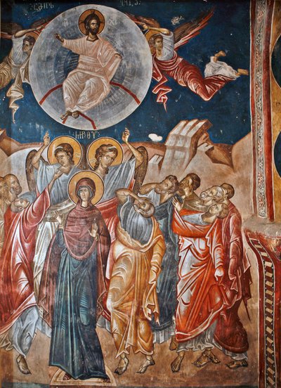 Diriliş - Peinture de Damiane (14. yüzyılda aktif) - 14. yüzyıl - Fresk - Aziz George Manastırı, Ubisi ©FineArtImages/Leemage by Byzantine