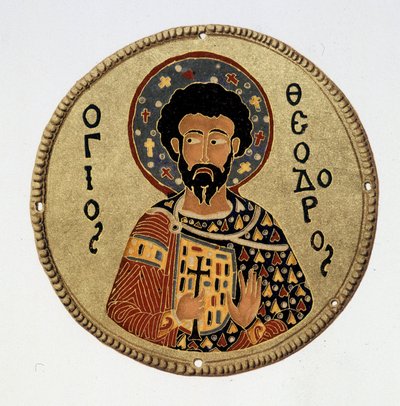 Aziz Theodore (Teodoro) - N Kondakow tarafından “” Bizans emallerinin tarihi ve anıtları” bölümündeki Fac benzetme by Byzantine Byzantine