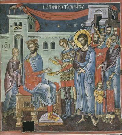 Ellerini Yıkanan Pilatus, 16. yüzyıl by Byzantine Byzantine