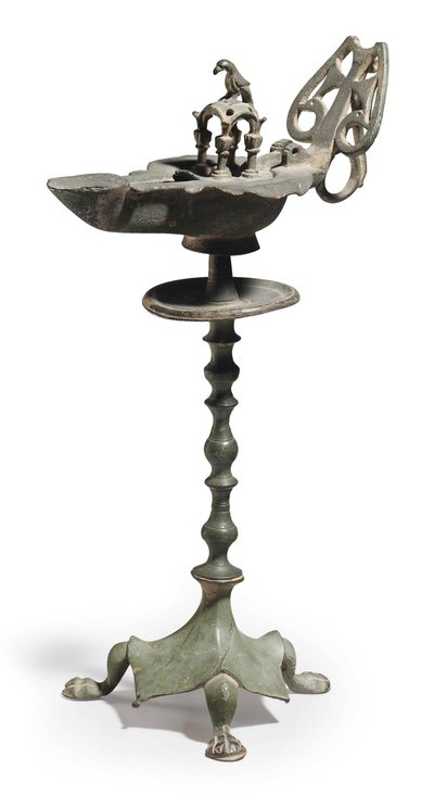 Bir Bizans bronz kandil ve sehpası, MS 5.-6. yy (bronz) by Byzantine School