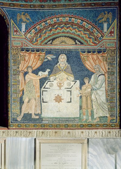 İbrahim, İshak ve Melchisedech (mozaik) by Byzantine School
