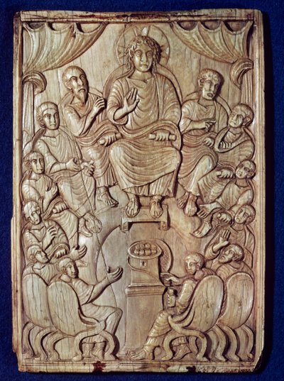 On İki Havari ile İsa by Byzantine School