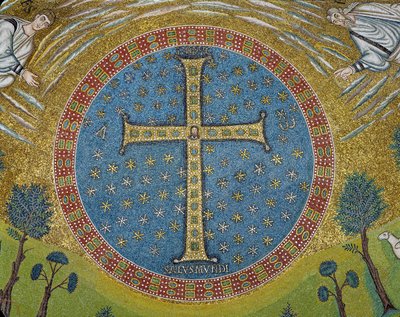 Crux gemmata (mozaik) by Byzantine School