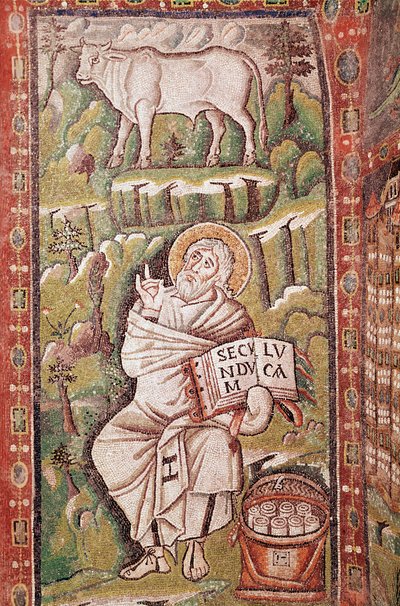 Evangelist Luke (mozaik detayı, 6. Yüzyıl) by Byzantine School