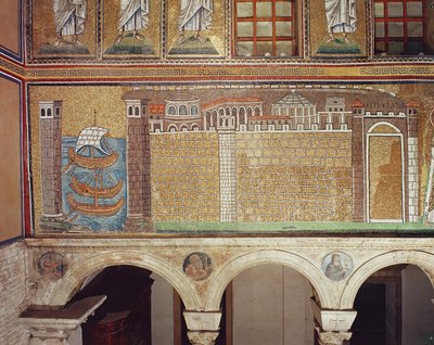 Ravenna limanındaki Filo, MS 535-38 (mozaik) by Byzantine School