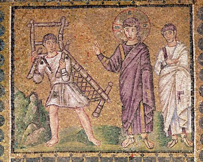 The Healing of the Paralytic of Capernaum, Scenes from the Life of Christ (mosaic) by Byzantine School