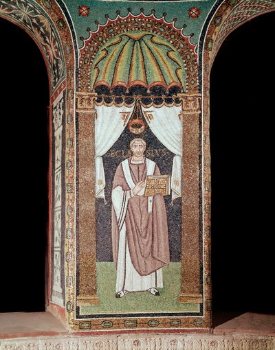 Piskopos ecclesia (Mozaiklerin detayı, 6. yüzyıl) by Byzantine School