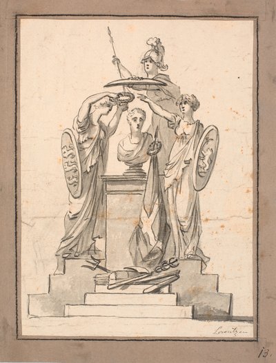 Bir büst (Fr. VI?) Armalı üç kadın tarafından sınırlanmıştır by C.A. Lorentzen