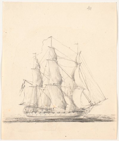 Tam yelkenler için donanma gemisi by C.A. Lorentzen